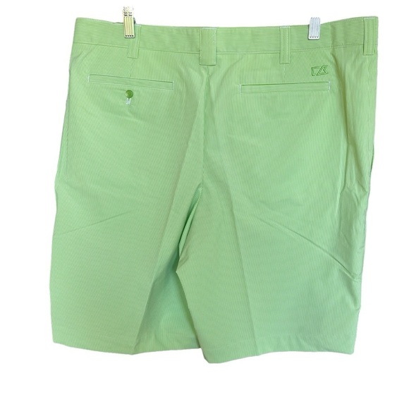 NWT Cutter & Buck Golf Shorts green pinstriped size 36 DryTech - Picture 2 of 14
